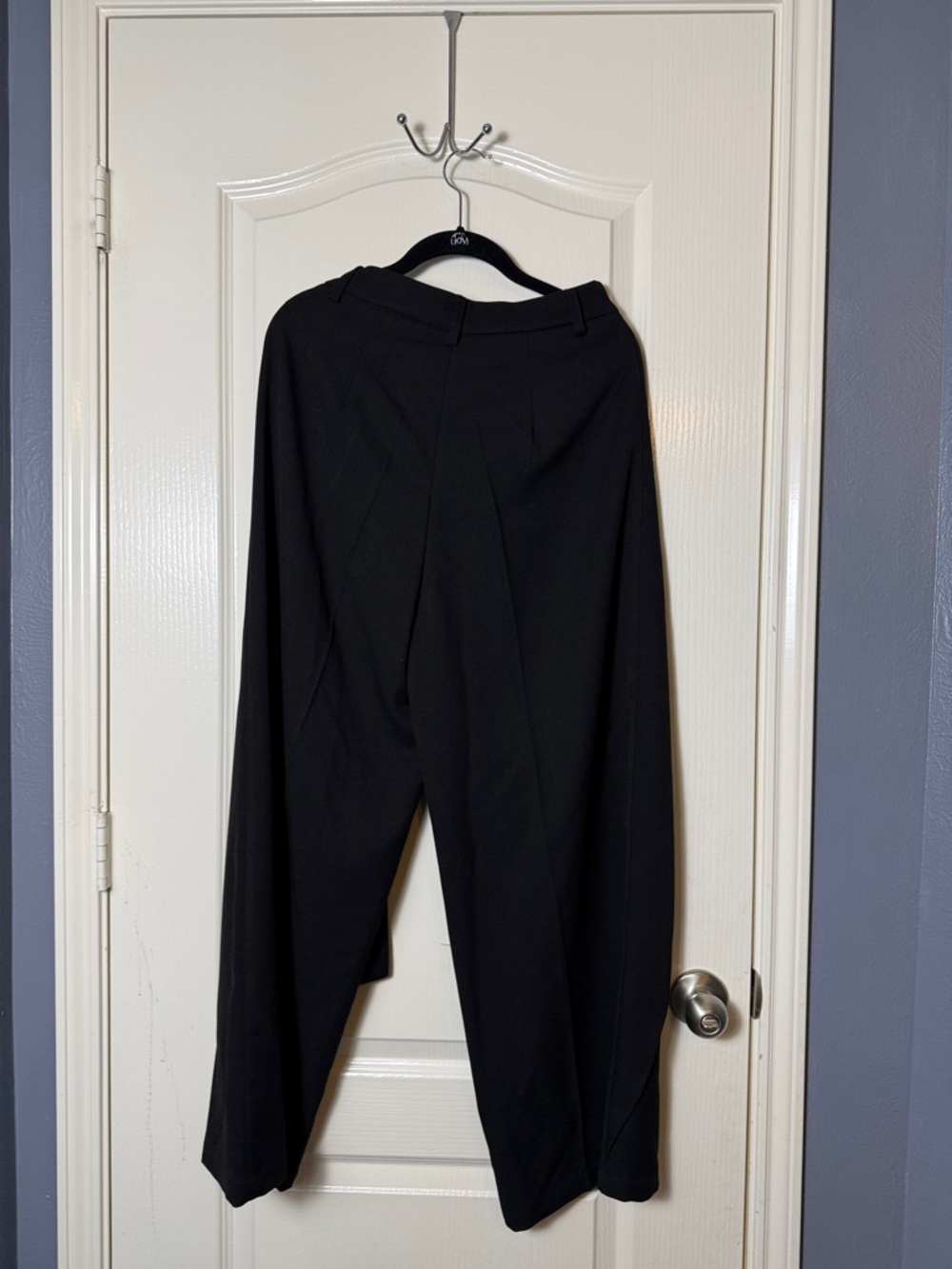 COMMENSE Puddle Hem Asymmetric Wrap Wide-Leg Pants - Black - Picture 4 of 4